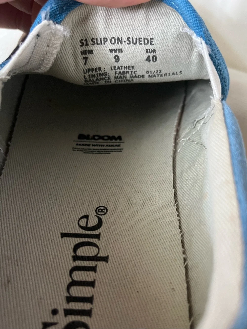 Blue Suede Slip On Sneaker Size 9